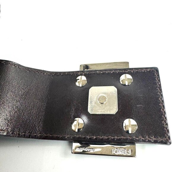 Authentic FENDI Mini Croissant Zucca Zucchino Shoulder Hand Bag Bucket FF Brown - Picture 13 of 15